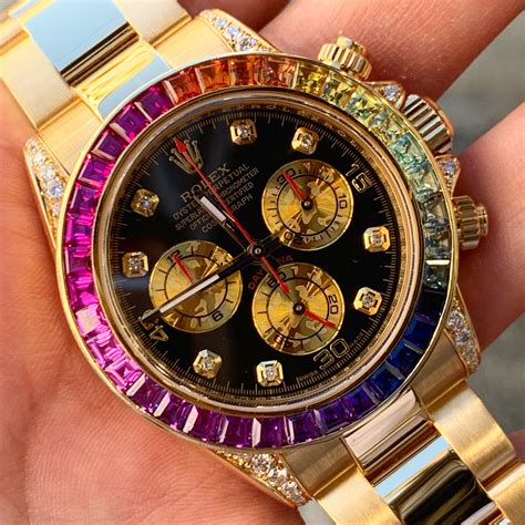 rolex daytona rainbow oro giallo|rolex rainbow review.